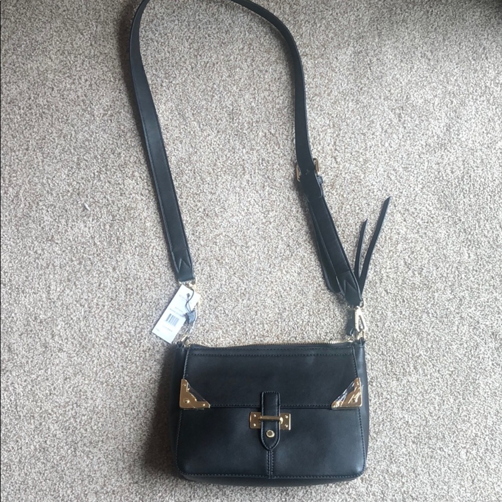 Bcbg Black and gold crossbody purse